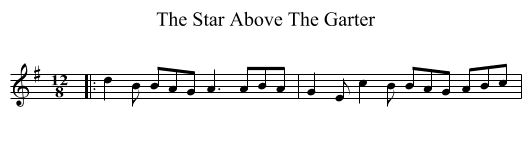The Star Above The Garter - staff notation