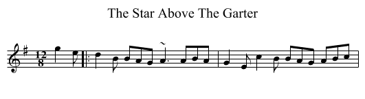 The Star Above The Garter - staff notation