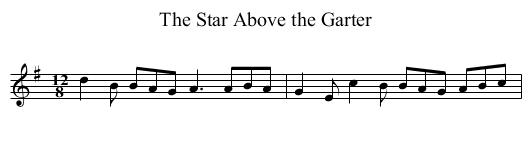 The Star Above the Garter - staff notation