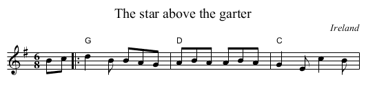 The star above the garter - staff notation