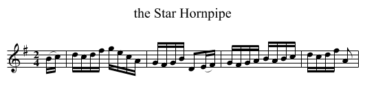 the Star Hornpipe - staff notation