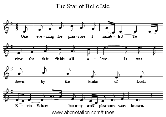 The Star of Belle Isle. - staff notation