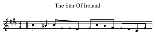 The Star Of Ireland - staff notation