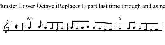 The Star of Munster Lower Octave (Replaces B part last time through and as needed for fun) - staff notation
