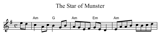 The Star of Munster - staff notation