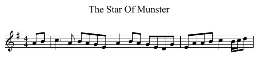 The Star Of Munster - staff notation