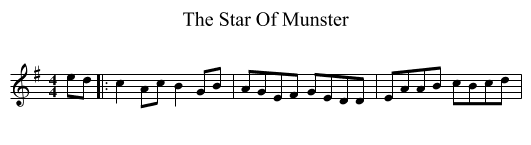 The Star Of Munster - staff notation