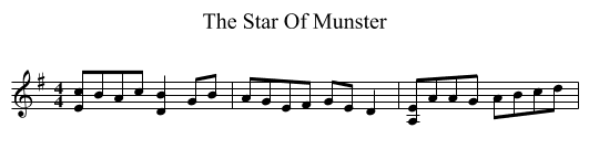 The Star Of Munster - staff notation