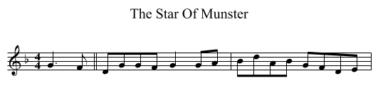 The Star Of Munster - staff notation