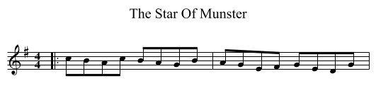 The Star Of Munster - staff notation