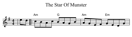 The Star Of Munster - staff notation