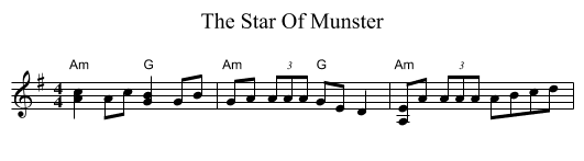 The Star Of Munster - staff notation