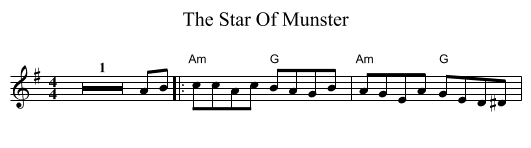 The Star Of Munster - staff notation