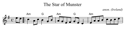 The Star of Munster - staff notation