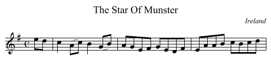 The Star Of Munster - staff notation