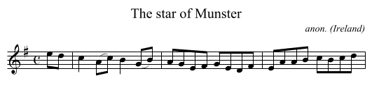 The star of Munster - staff notation