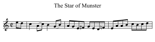 The Star of Munster - staff notation
