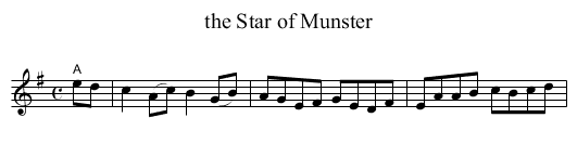 the Star of Munster - staff notation