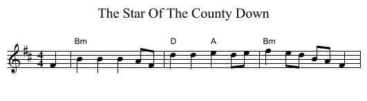 The Star Of The County Down - staff notation