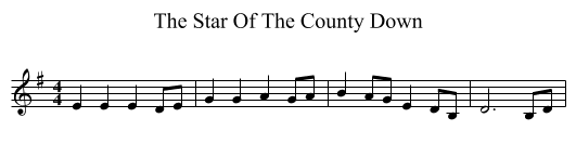 The Star Of The County Down - staff notation