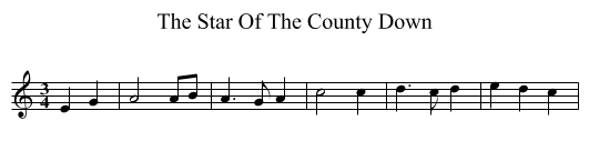 The Star Of The County Down - staff notation