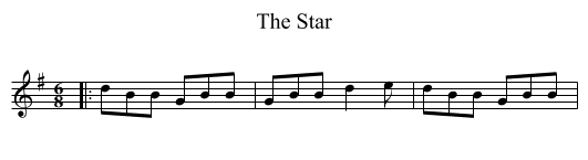 The Star - staff notation