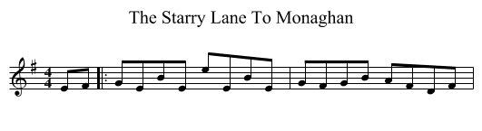 The Starry Lane To Monaghan - staff notation