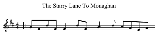 The Starry Lane To Monaghan - staff notation