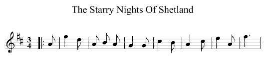 The Starry Nights Of Shetland - staff notation