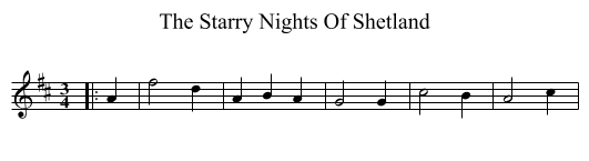 The Starry Nights Of Shetland - staff notation