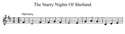 The Starry Nights Of Shetland - staff notation