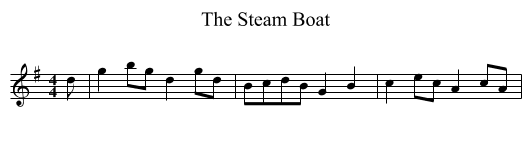 The Steam Boat - staff notation