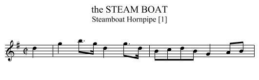 the STEAM BOAT - staff notation