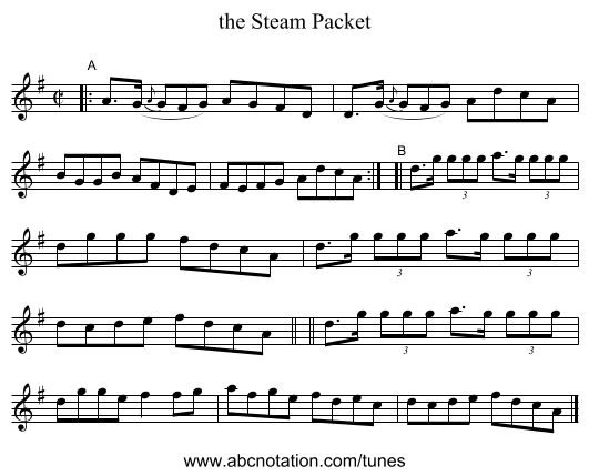 the Steam Packet - staff notation