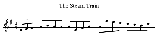 The Steam Train - staff notation