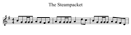 The Steampacket - staff notation