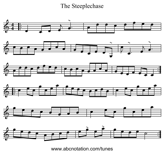 The Steeplechase - staff notation