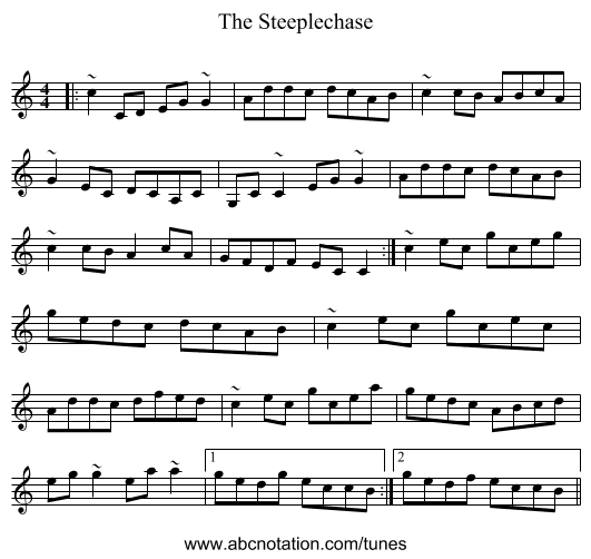 The Steeplechase - staff notation