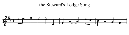 the Steward's Lodge Song - staff notation