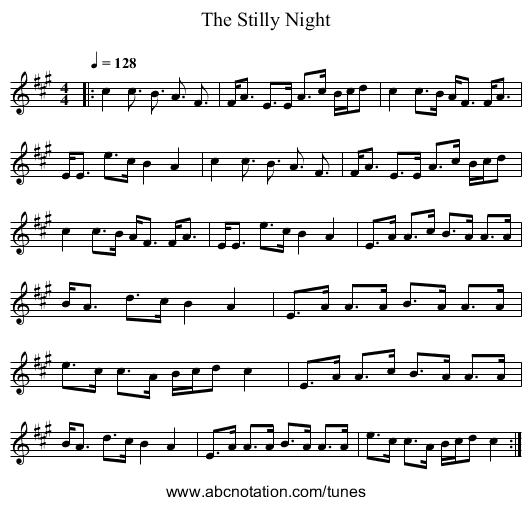 The Stilly Night - staff notation