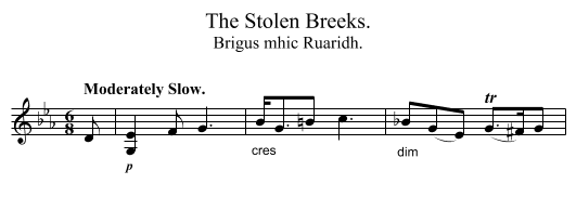 The Stolen Breeks. - staff notation