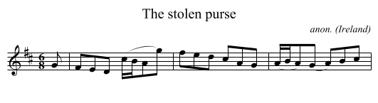 The stolen purse - staff notation
