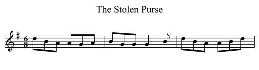 The Stolen Purse - staff notation