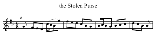 the Stolen Purse - staff notation