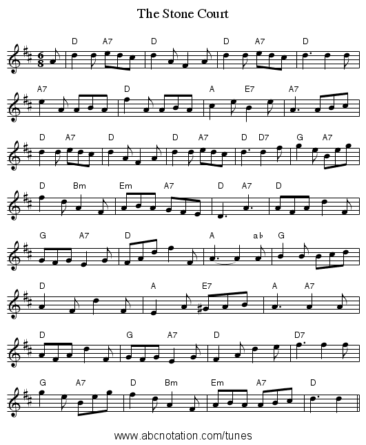 The Stone Court - staff notation