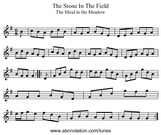 The Stone In The Field - staff notation