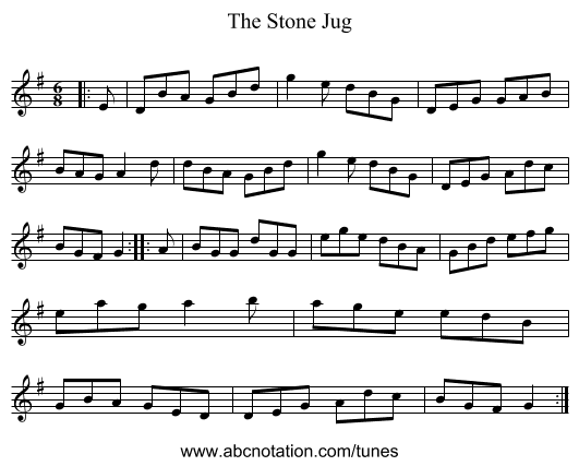 The Stone Jug - staff notation