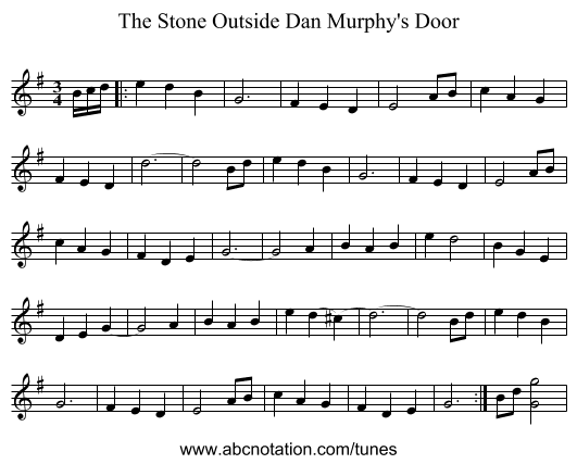 The Stone Outside Dan Murphy's Door - staff notation
