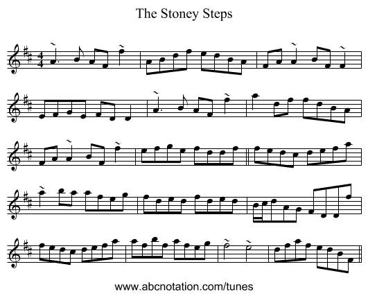 The Stoney Steps - staff notation