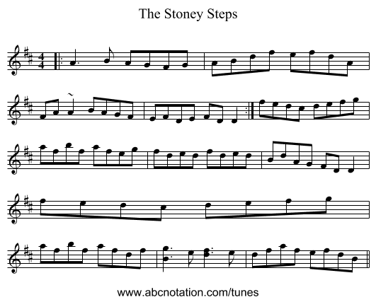 The Stoney Steps - staff notation